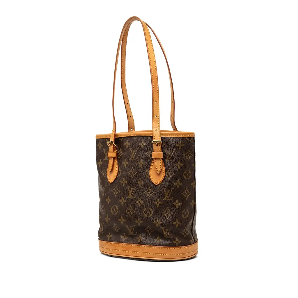 Louis Vuitton Monogram Petit Bucket Brown Very good - Back View