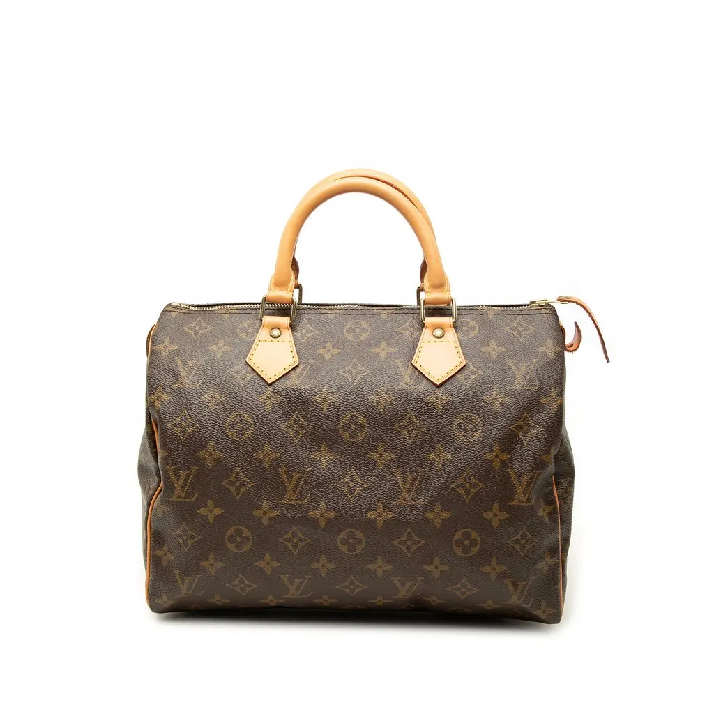 Louis Vuitton Monogram Speedy 30 Brown Canvas Good - Front View