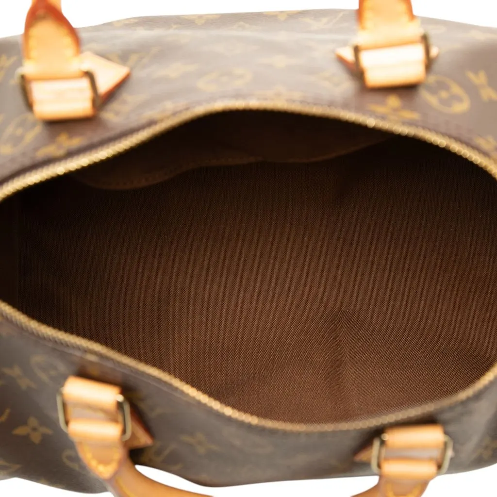 Louis Vuitton Monogram Speedy 30 Brown Canvas Good - Model View