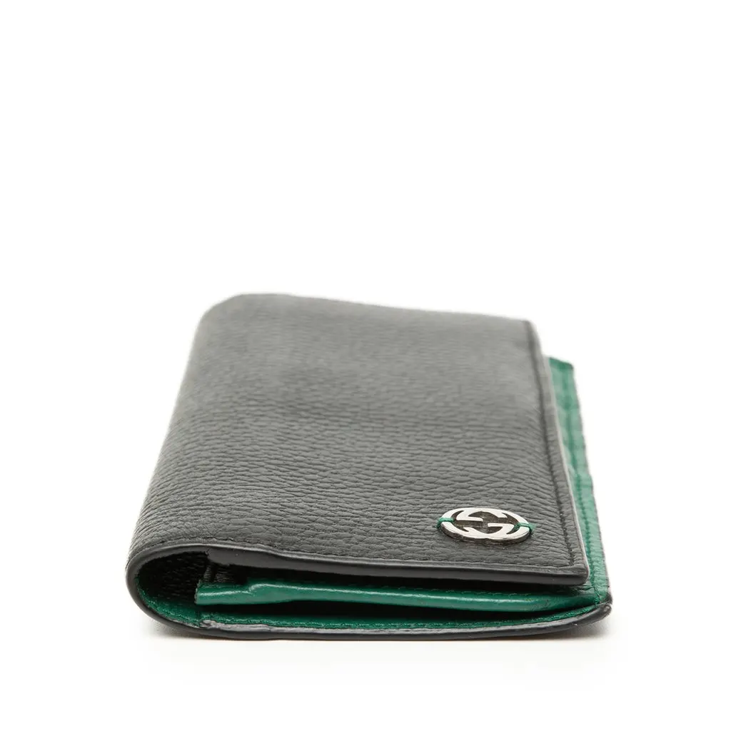 Gucci Calfskin Interlocking G Bifold Long Wallet Black Leather Very good - Inside View