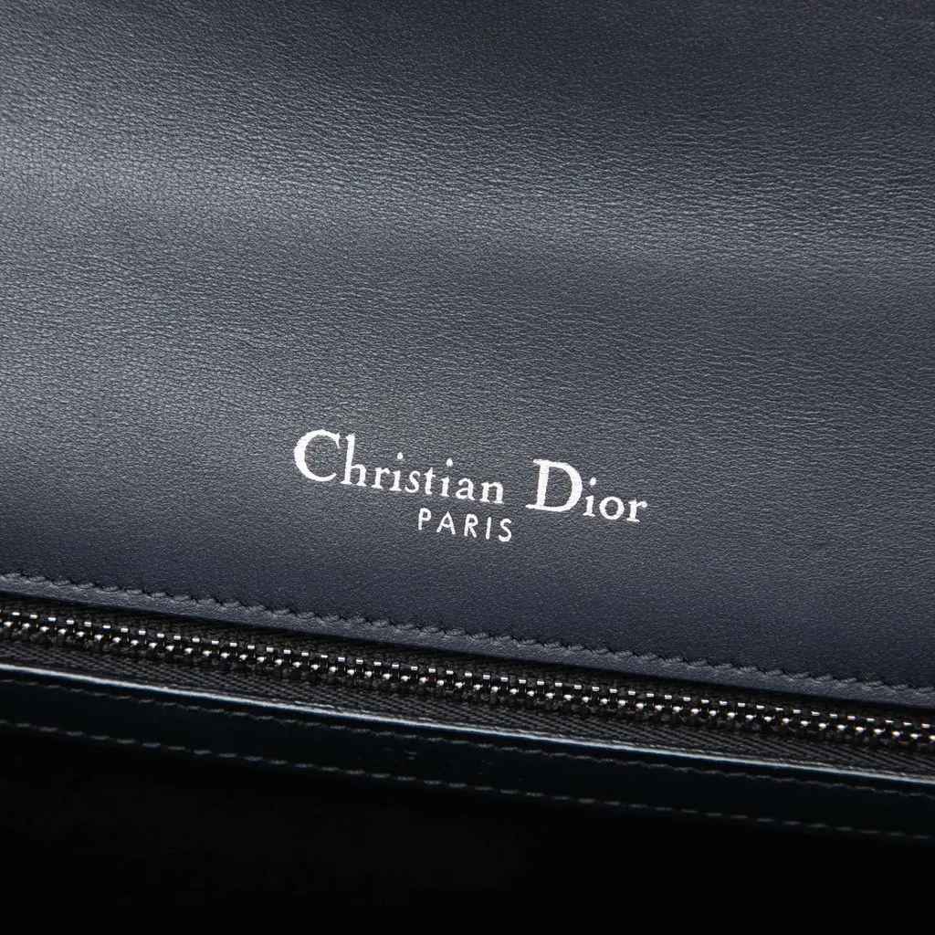 Dior Medium Metallic Patent Microcannage Diorama Flap Silver Leather Good - Box View