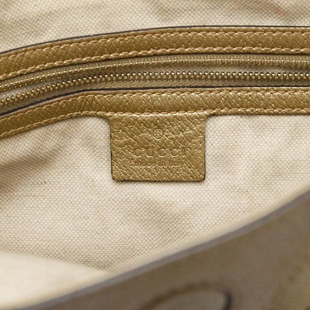 Gucci Medium GG Canvas Bree Fold Over Tote Beige Canvas Good - Box View