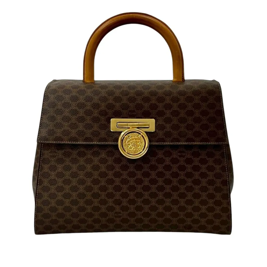 Celine ماكادام Coated قماش Medallion حقيبة يد