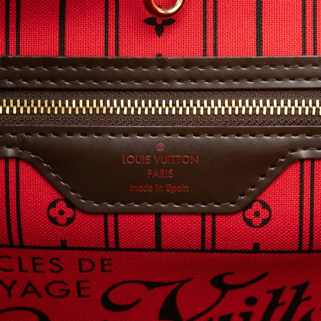 Louis Vuitton Damier Ebene Neverfull MM Brown Canvas Very good - Box View