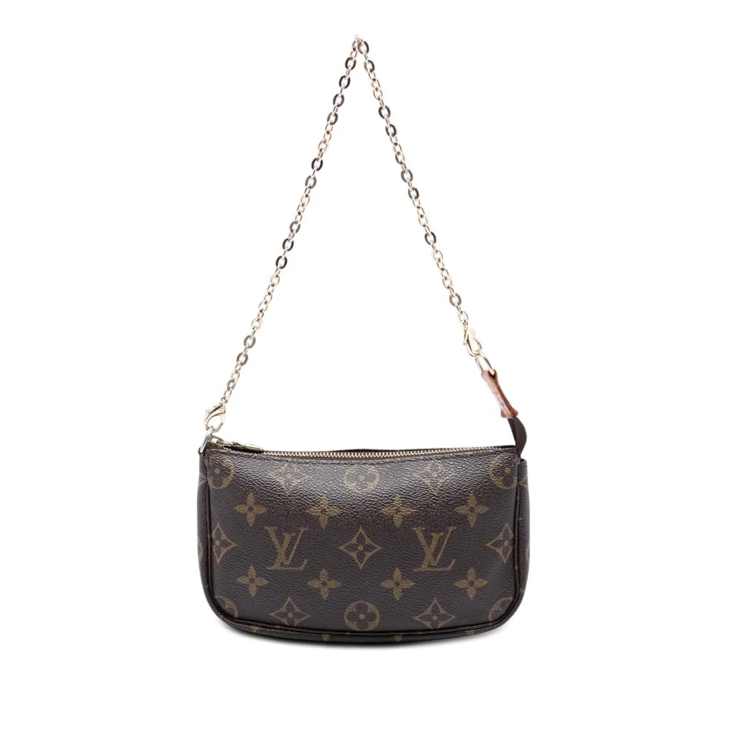 Louis Vuitton Monogram Mini Pochette Accessoires Brown Very good - Front View