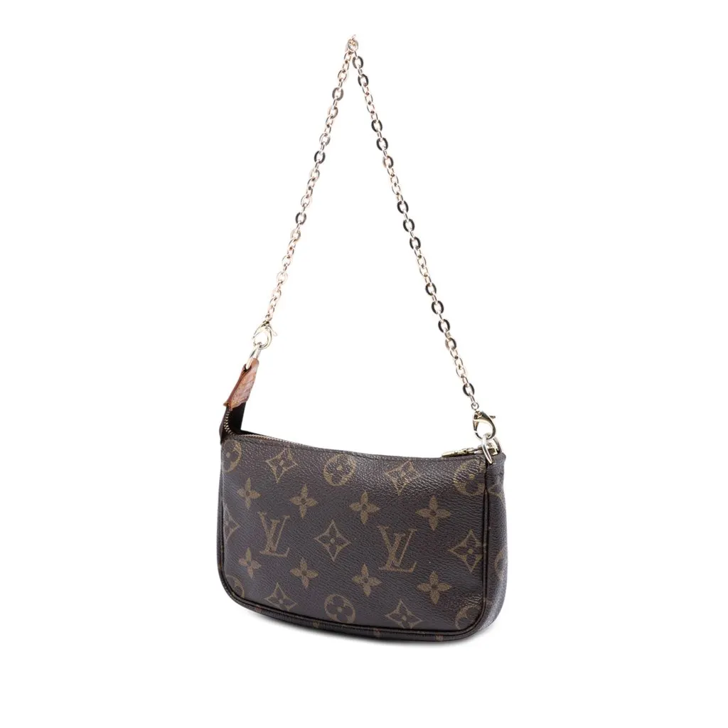 Louis Vuitton Monogram Mini Pochette Accessoires Brown Very good - Back View