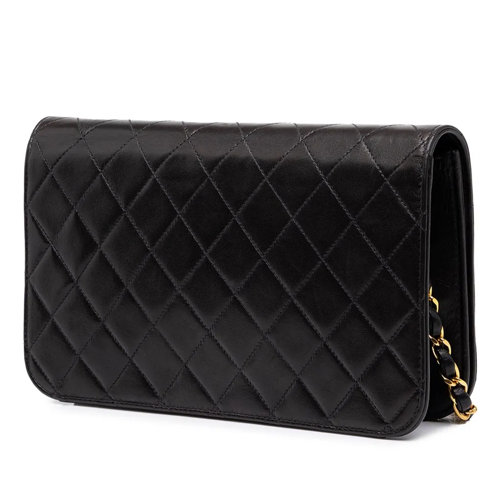 Chanel Medium CC Quilted Lambskin Full Flap Black Leather Very good - Back View