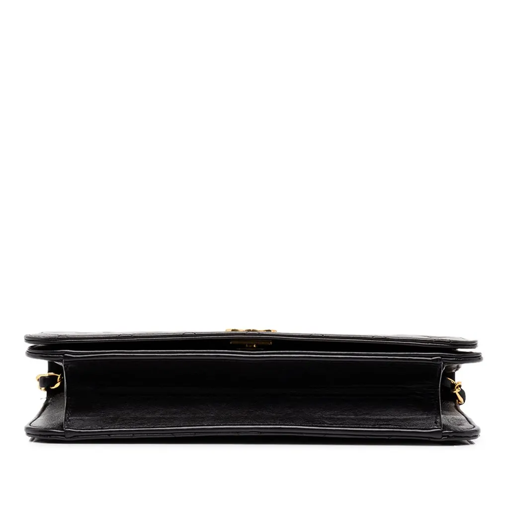 Chanel Medium CC Quilted Lambskin Full Flap Black Leather Very good - Inside View