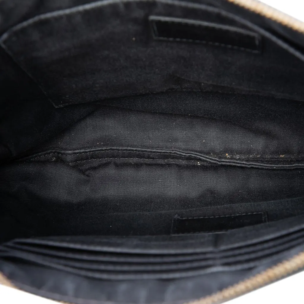 Saint Laurent Croc Embossed Leather Monogram Document Holder Black Leather Very good - Model View
