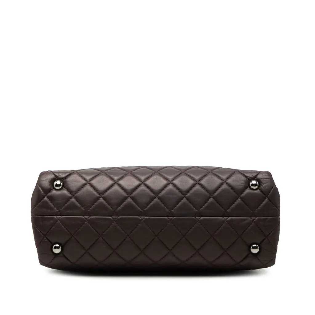 Chanel Small Quilted Lambskin Coco Loop Tote Red Leather Good - Inside View