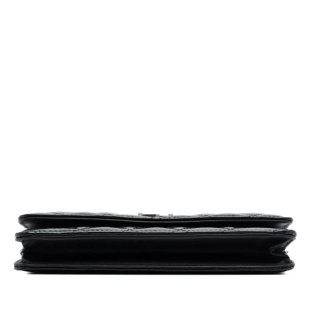Chanel Paris Dallas CC Quilted Patent Goatskin Wallet on Chain Black Leather Very good - Inside View