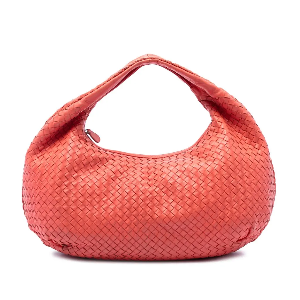 Bottega Veneta Large Nappa Intrecciato Belly Hobo Orange Leather Good - Front View