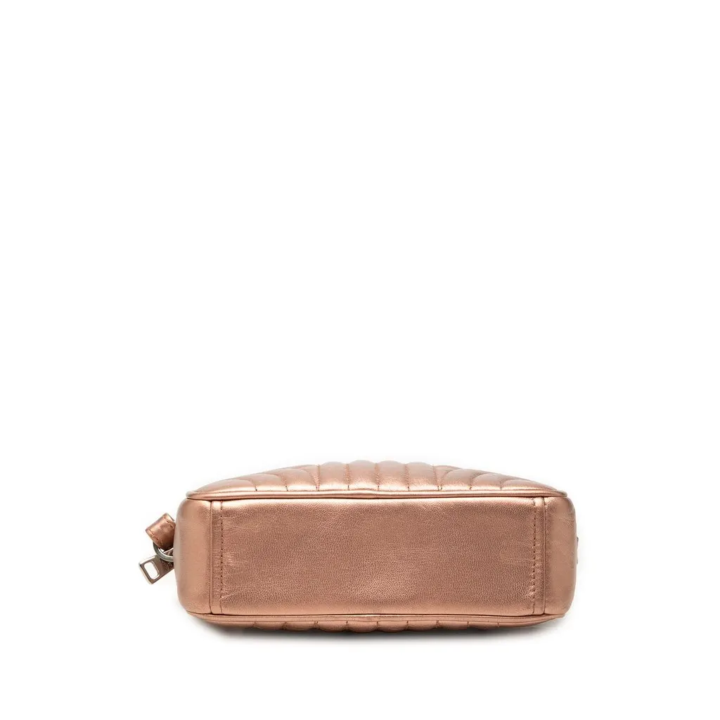 Prada Metallic Nappa Impunture Diagramme Camera Bag Pink Leather Good - Inside View