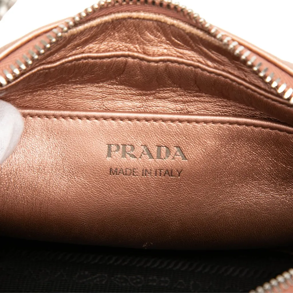 Prada Metallic Nappa Impunture Diagramme Camera Bag Pink Leather Good - Box View