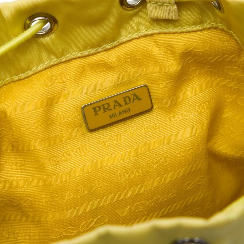 Prada Tessuto Drawstring Pouch Yellow Polyamide Very good - Box View