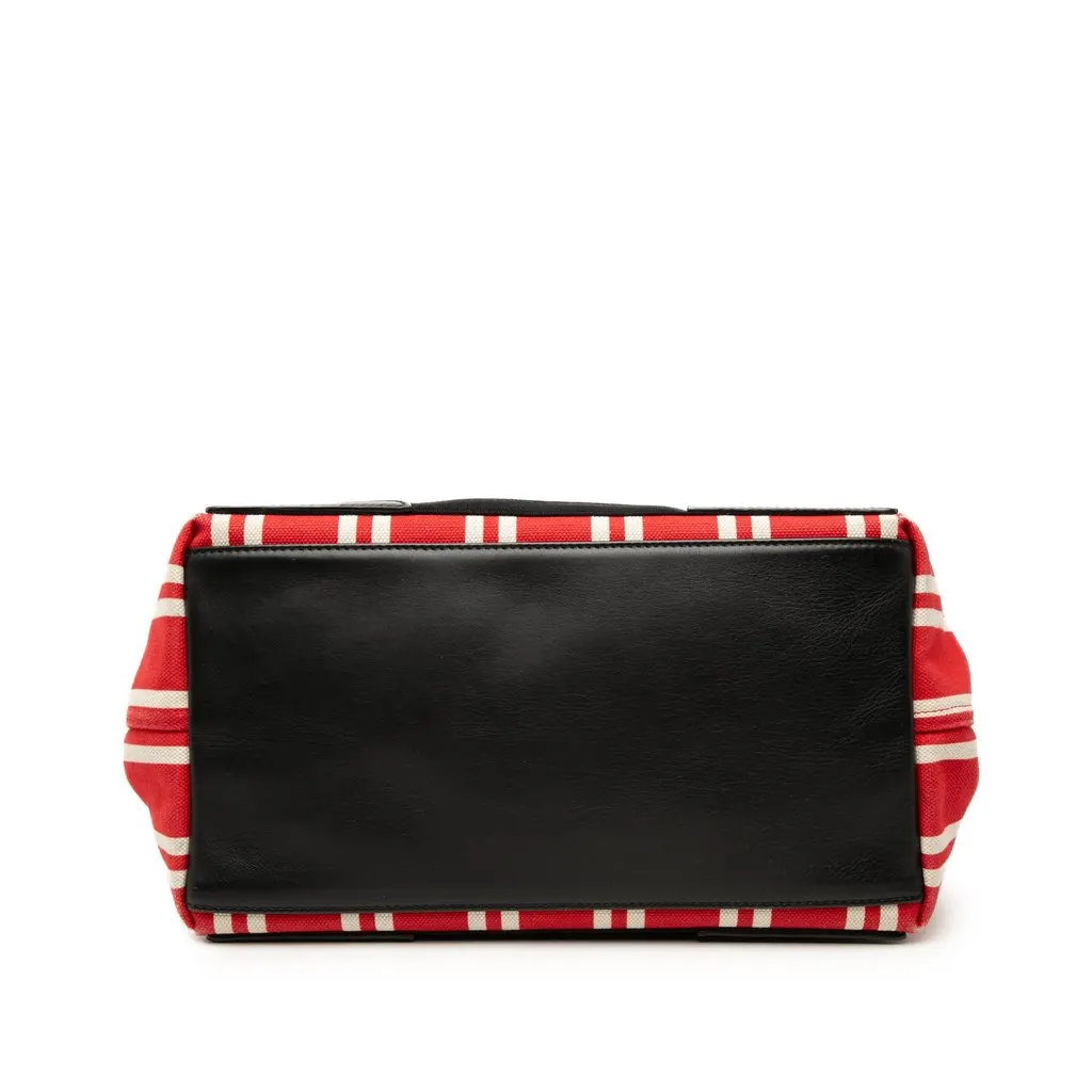Balenciaga Canvas Striped Navy Cabas S Red Very good - Inside View