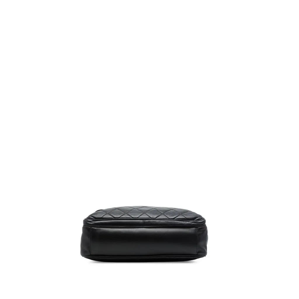 Chanel CC Quilted Lambskin Front Pocket Tote Black Leather Very good - Inside View