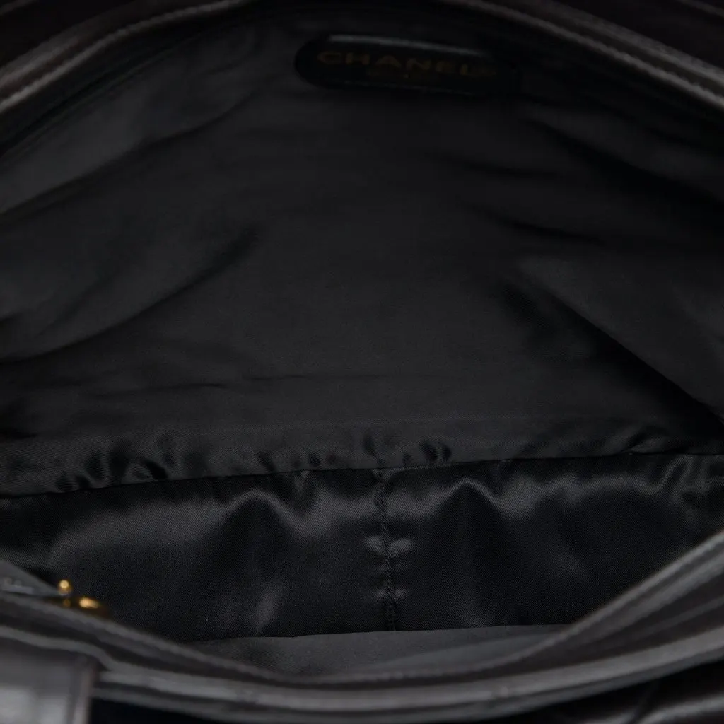 Chanel CC Quilted Lambskin Front Pocket Tote Black Leather Very good - Model View