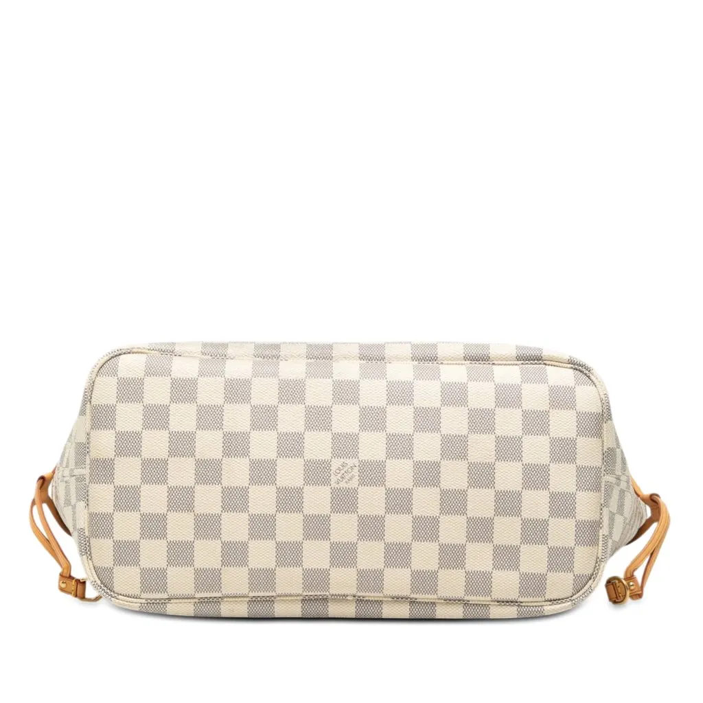 Louis Vuitton Damier Azur Neverfull MM White Good - Inside View