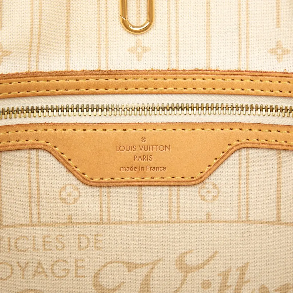 Louis Vuitton Damier Azur Neverfull MM White Good - Box View