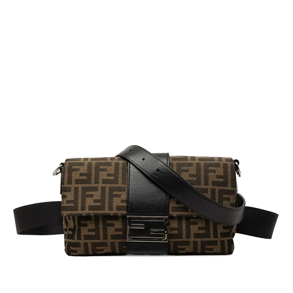 Fendi Zucca Canvas Convertible Baguette Satchel Brown Very good - Front View