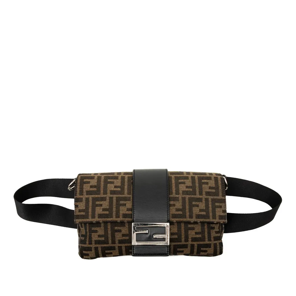 Fendi Zucca Canvas Convertible Baguette Satchel Brown Very good - Model View