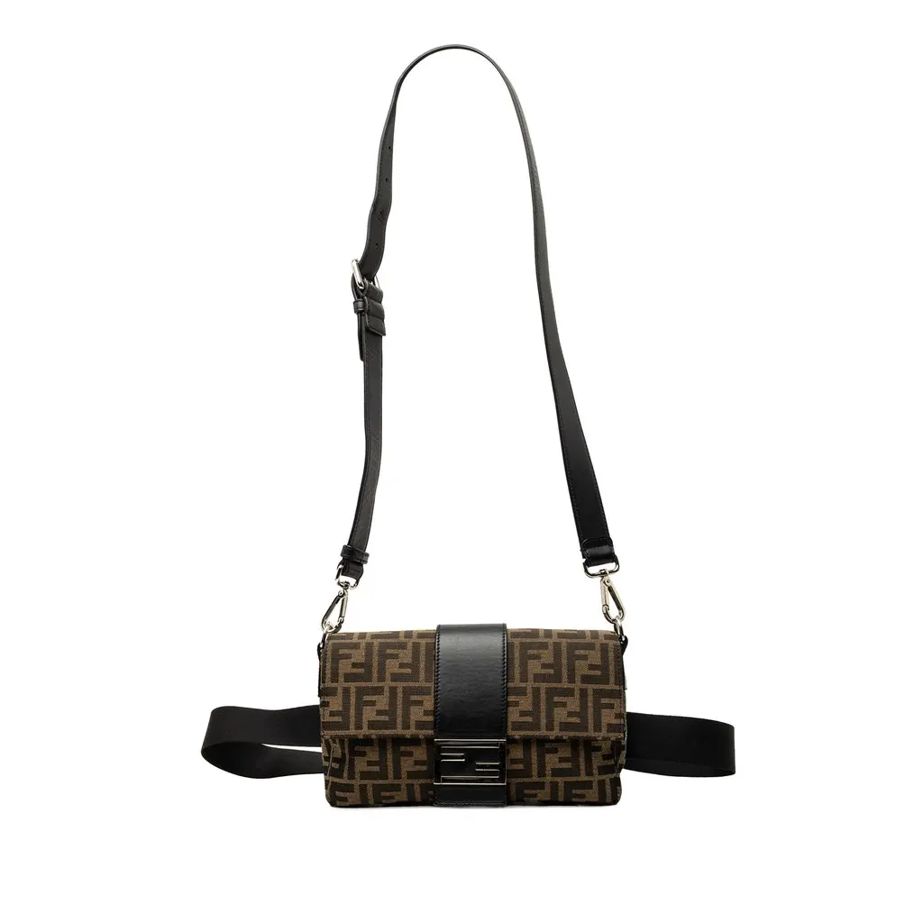 Fendi Zucca Canvas Convertible Baguette Satchel Brown Very good - Box View