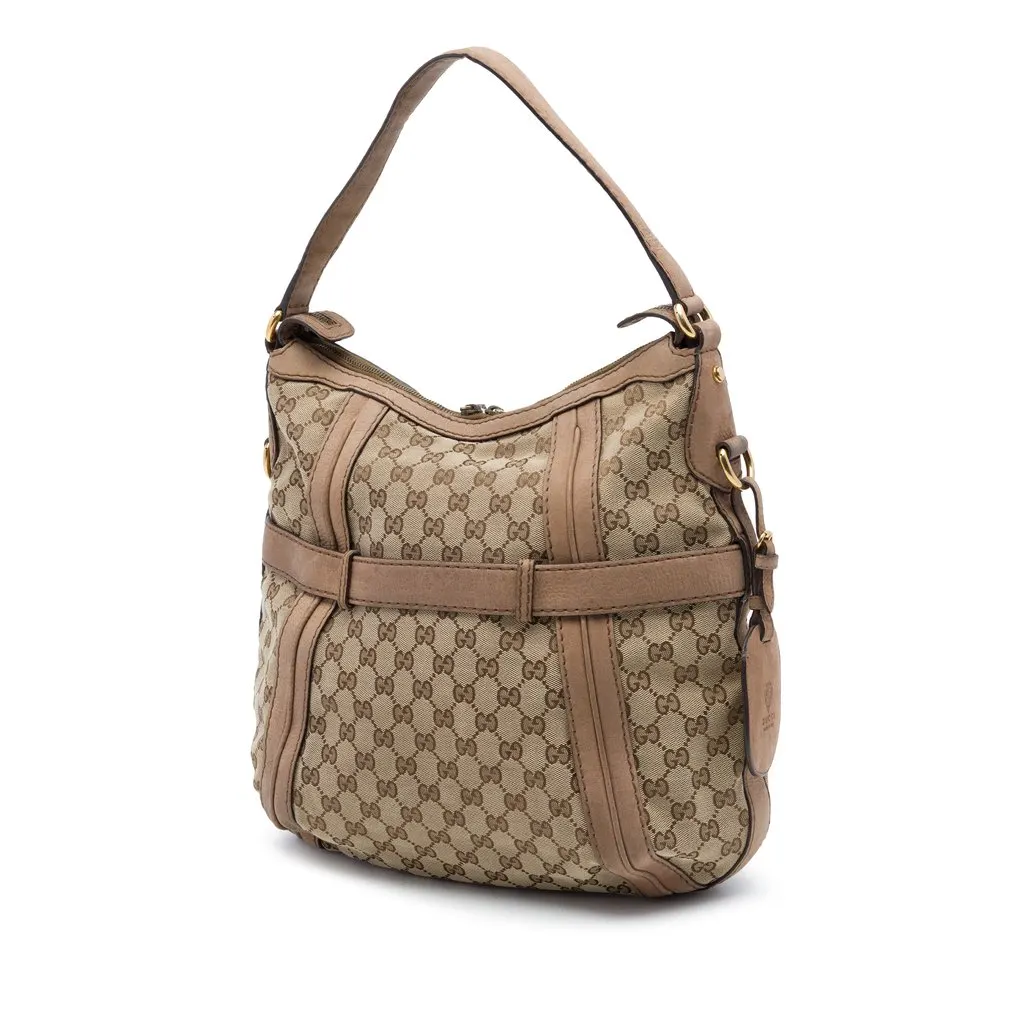 Gucci Medium GG Canvas Running Satchel Beige Very good - Back View
