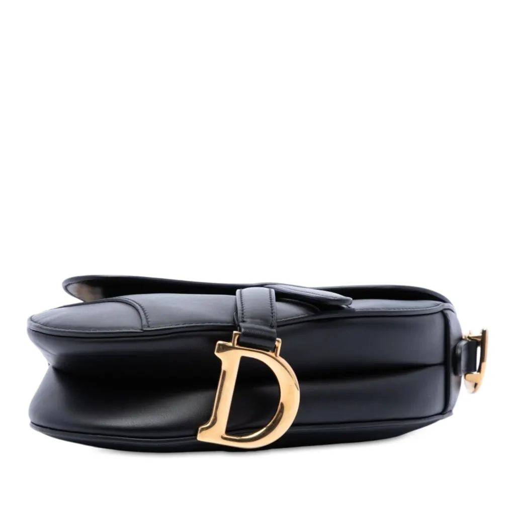 Dior Mini Smooth Calfskin Saddle Bag Black Leather Very good - Inside View