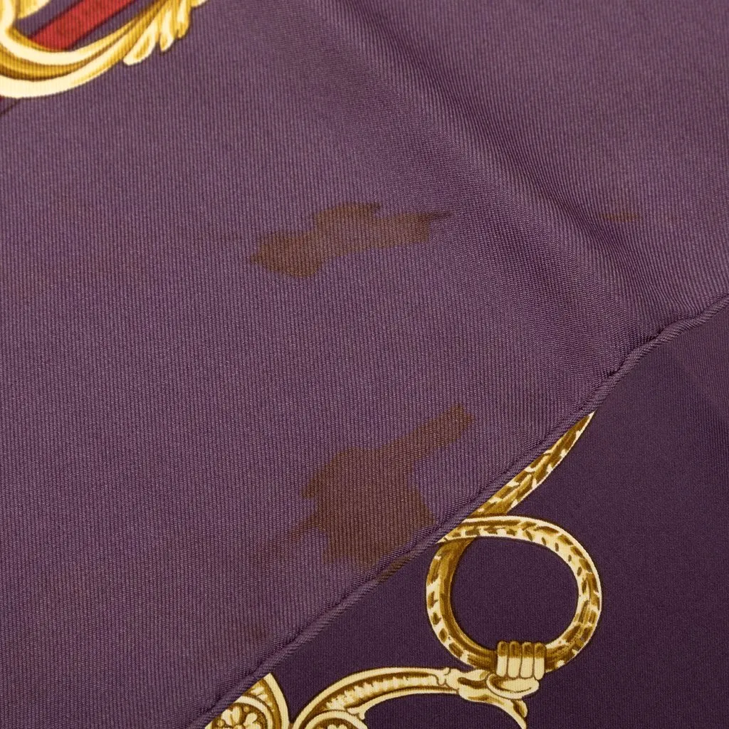Hermès Bride de Cour Silk Scarf 90 Purple Good - Box View