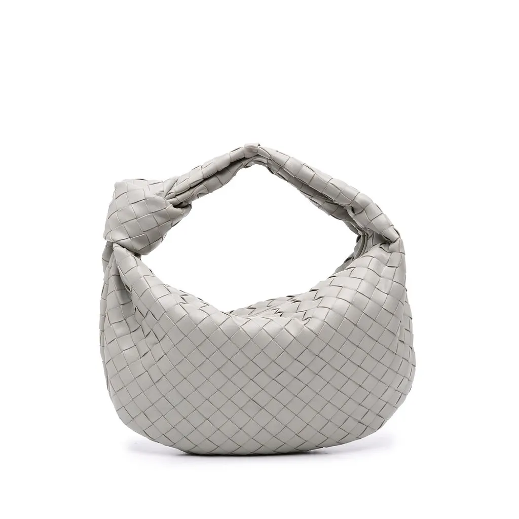 Bottega Veneta Teen Nappa Intrecciato Jodie Grey Leather Good - Front View