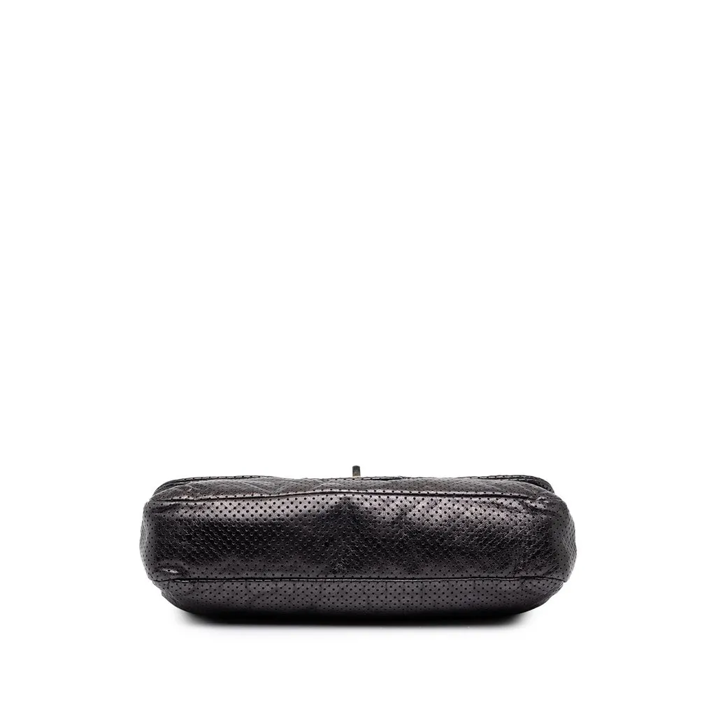 Chanel Medium Perforated Calfskin Reissue 2.55 Drill Flap Black Leather Good - Inside View