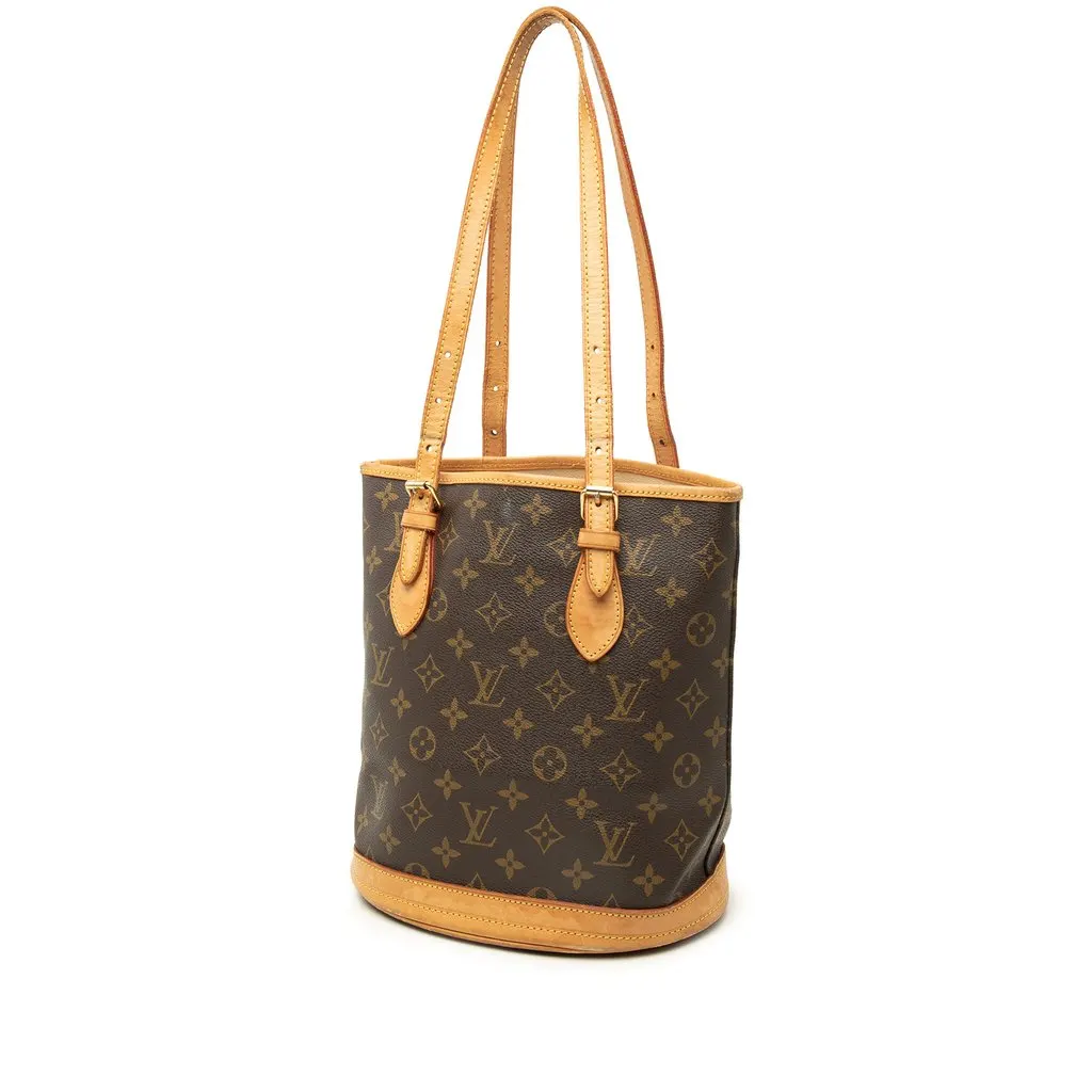 Louis Vuitton Monogram Petit Bucket Brown Canvas Good - Back View