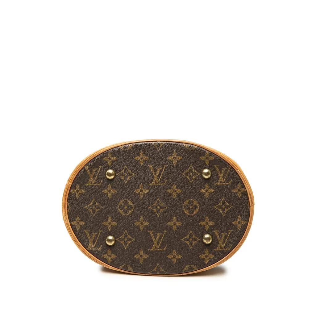 Louis Vuitton Monogram Petit Bucket Brown Canvas Good - Inside View