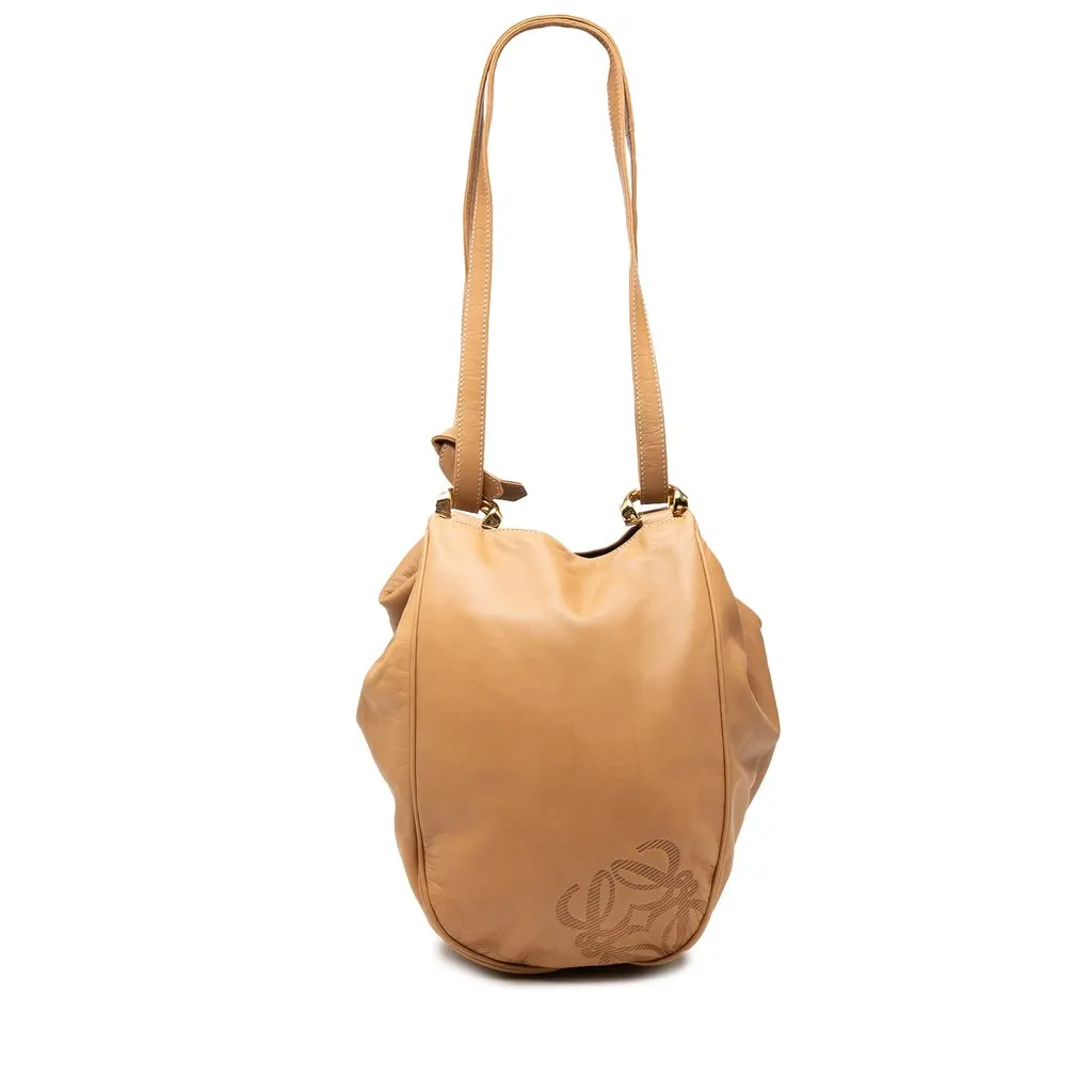 LOEWE Nappa Anagram Shoulder Bag Brown Leather Very good - Front View