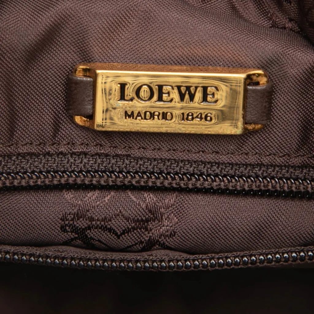 LOEWE Nappa Anagram Shoulder Bag Brown Leather Very good - Box View