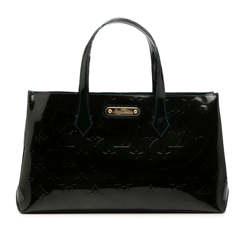 Louis Vuitton Monogram Vernis Wilshire PM Blue Leather Very good - Front View
