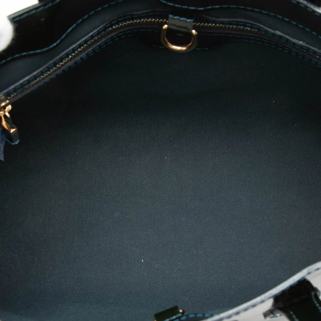 Louis Vuitton Monogram Vernis Wilshire PM Blue Leather Very good - Model View