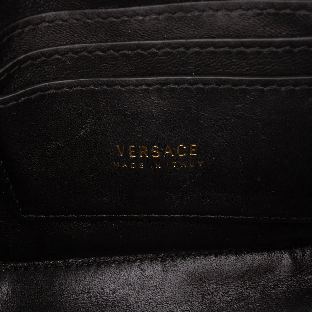 Versace Mini Quilted Leather Virtus V Crossbody Black Leather Very good - Box View