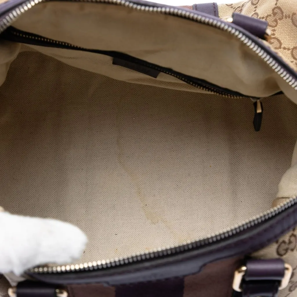 Gucci Medium GG Canvas Web Joy Boston Bag Beige Very good - Model View
