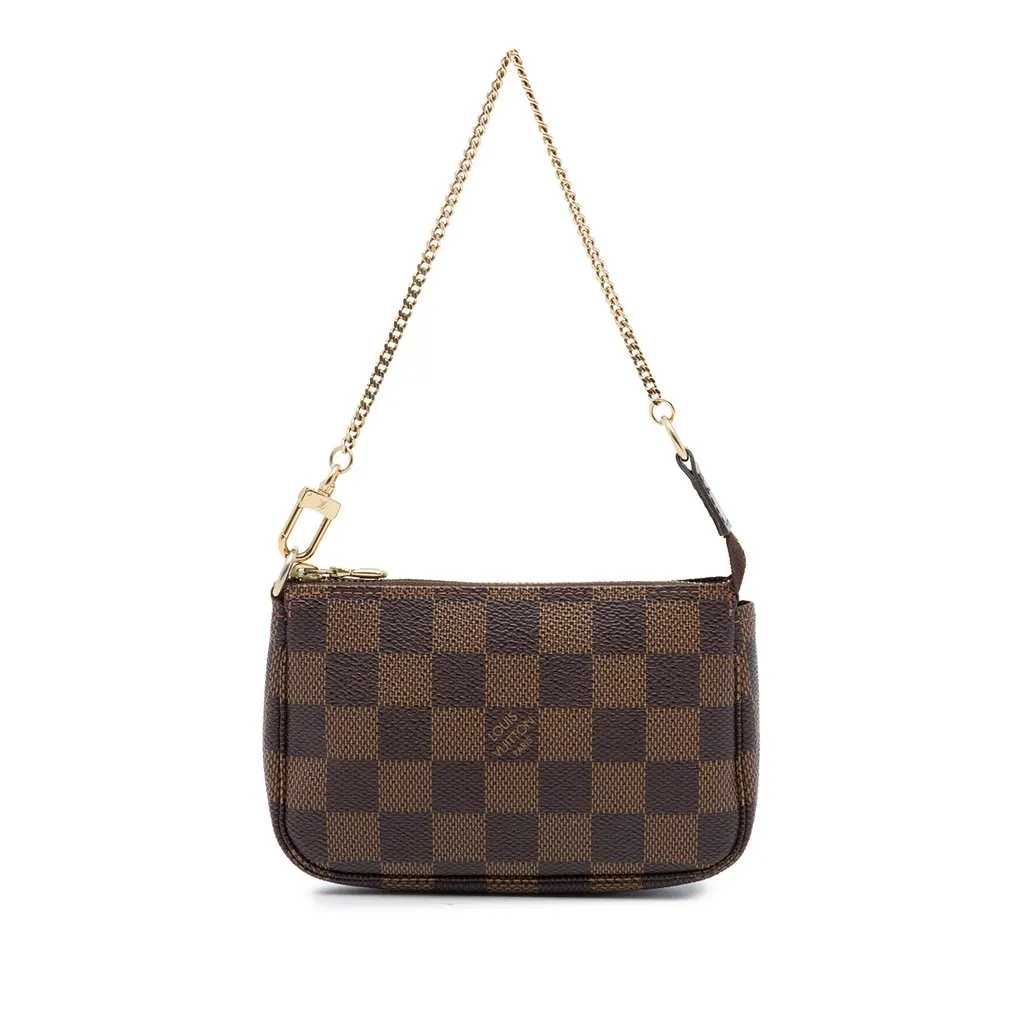 Louis Vuitton Damier Ebene Mini Pochette Accessoires Brown Canvas Very good - Front View