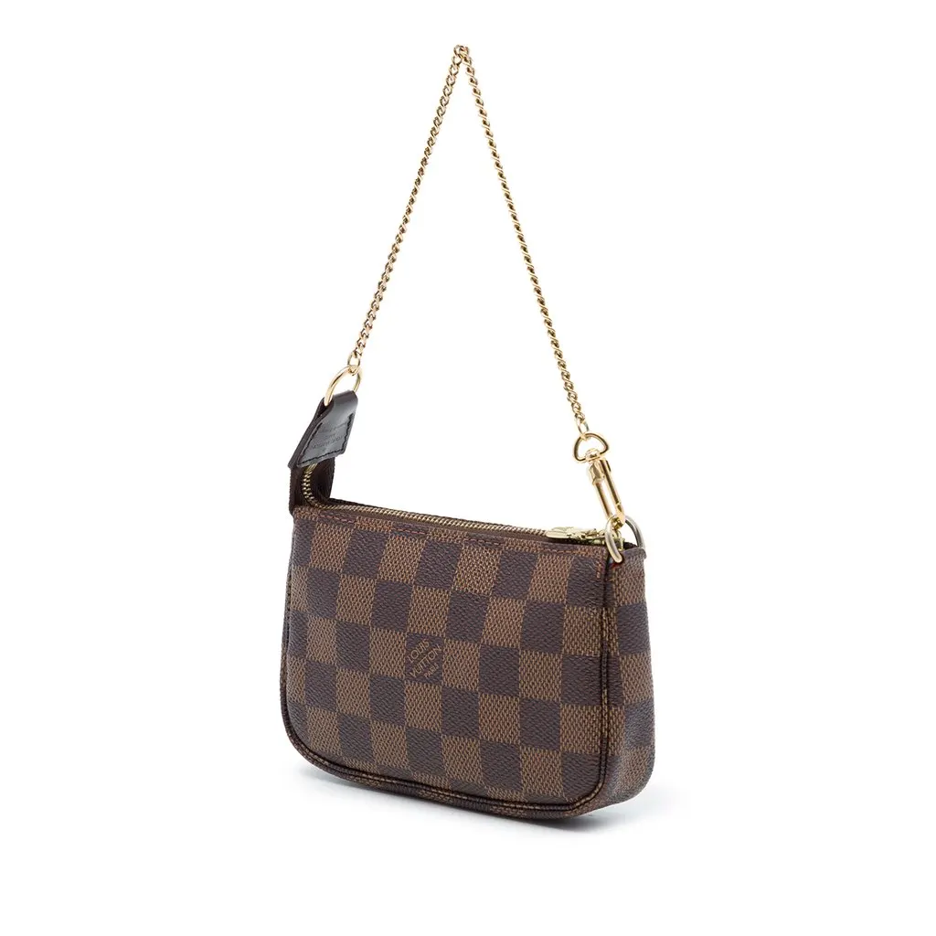 Louis Vuitton Damier Ebene Mini Pochette Accessoires Brown Canvas Very good - Back View
