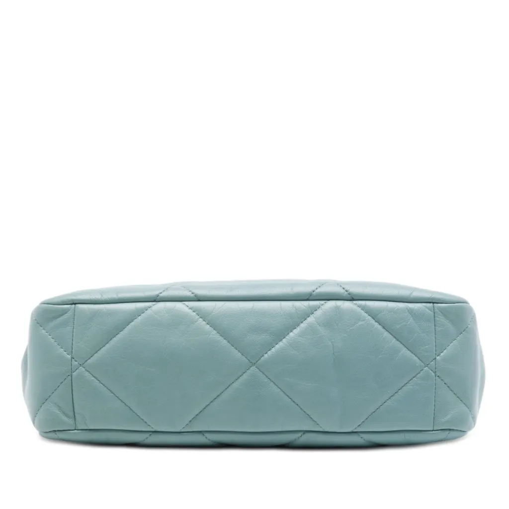 Chanel Large Lambskin 19 Flap Blue Leather Very good - Inside View