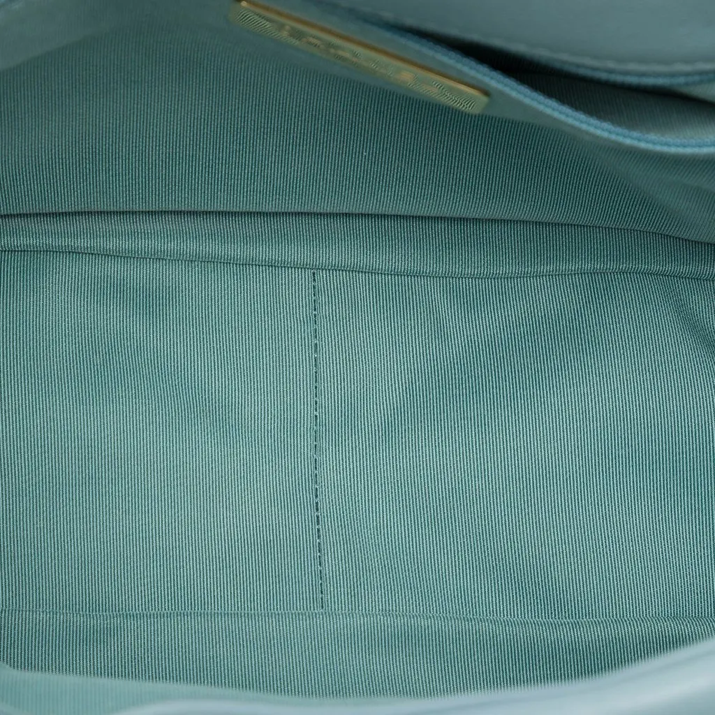 Chanel Large Lambskin 19 Flap Blue Leather Very good - Model View