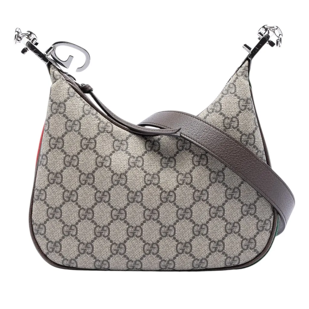Gucci Small GG Supreme Web Attache Crossbody Beige Very good - Box View