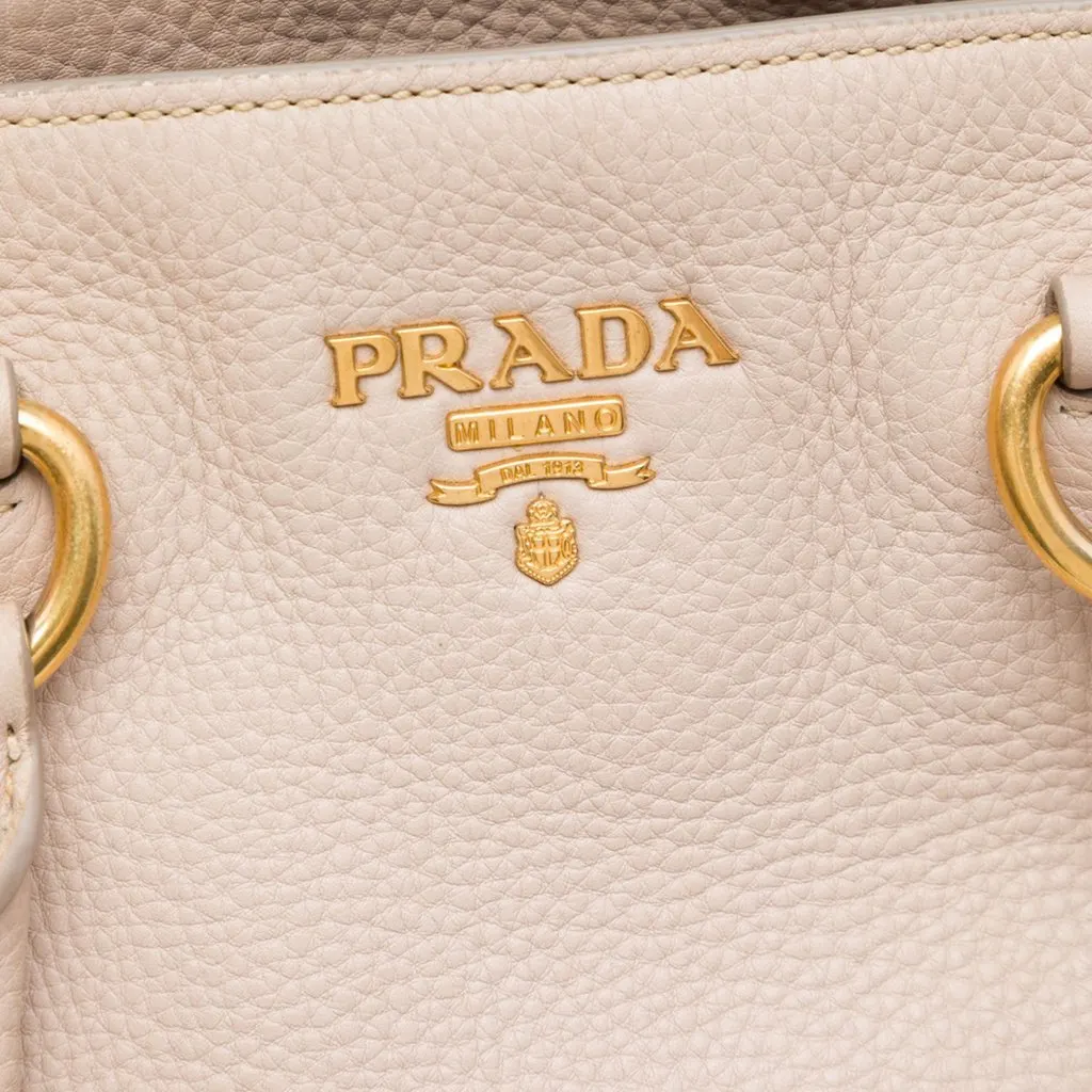 Prada Vitello Phenix Open Convertible Tote Brown Leather Good - Box View