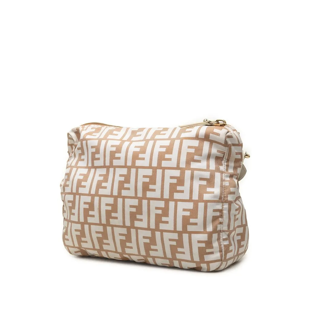 Fendi Zucca Canvas Crossbody Brown Canvas Good - Back View