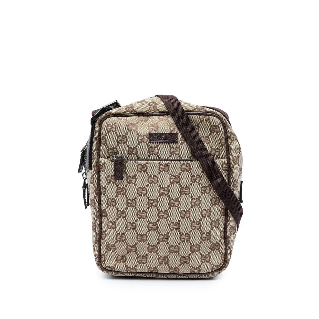 Gucci GG Canvas Crossbody Beige Canvas Very good - Front View