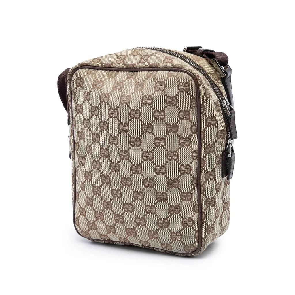 Gucci GG Canvas Crossbody Beige Canvas Very good - Back View