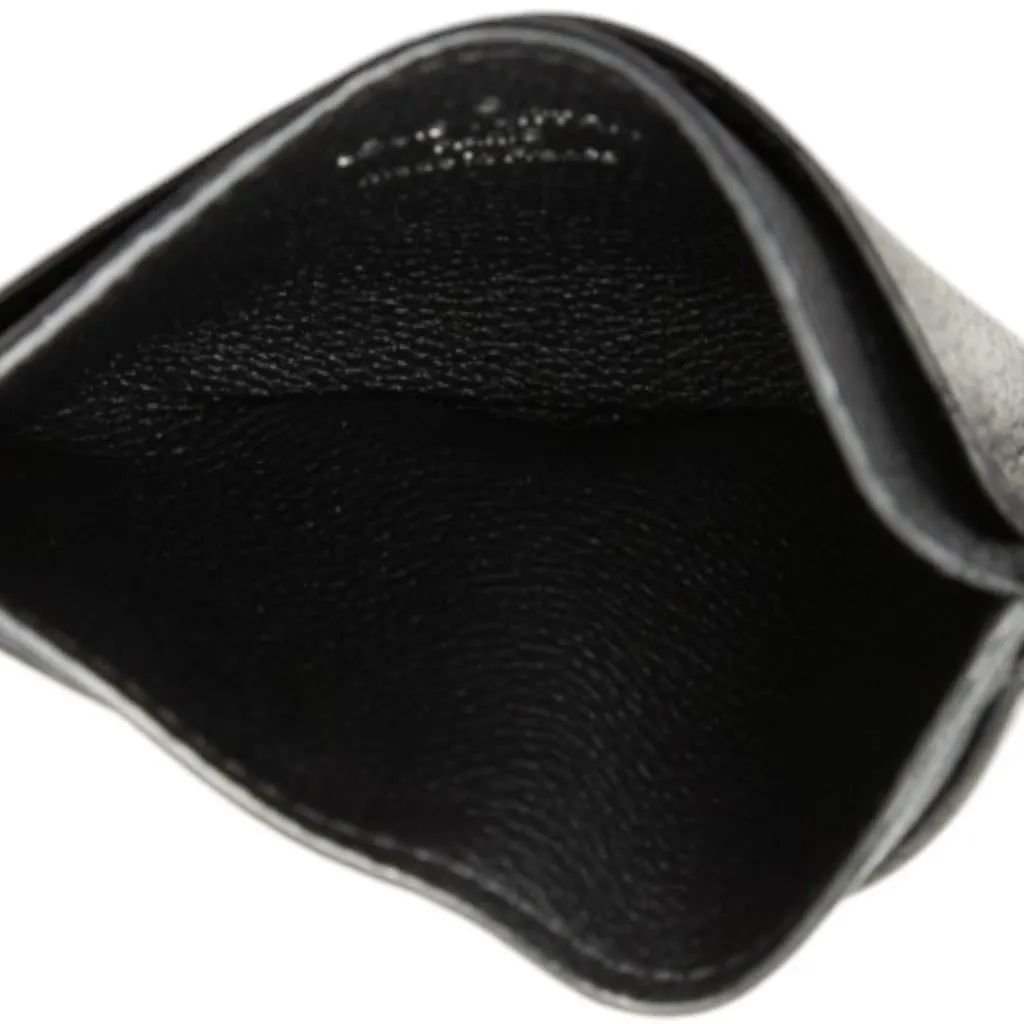 Louis Vuitton Calfskin Lockme Card Holder Black Leather Very good - Model View